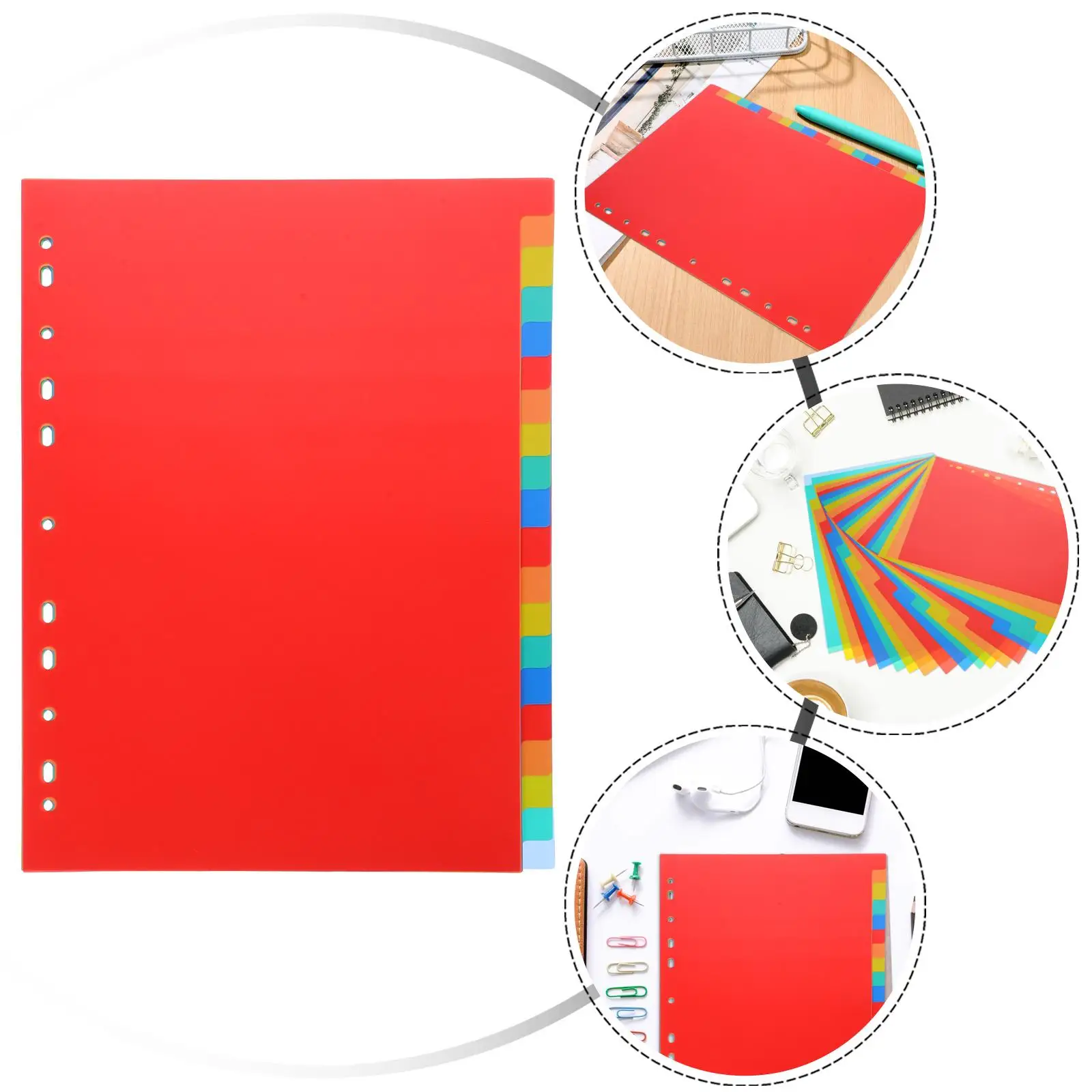 20 Index 11 Binder Notebook Tab Dividers Holes Colored Tabs Writable Binder Dividers Notebook ganizers Plastic PP