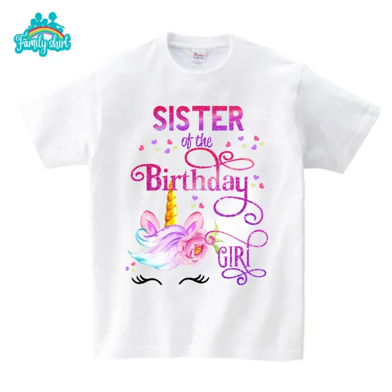 Family Birthday Shirt Unicorn Personalized T Shirts Custom Name T-Shirt for Boys Children Kids Clothes Daddy Mommy Party Outfits