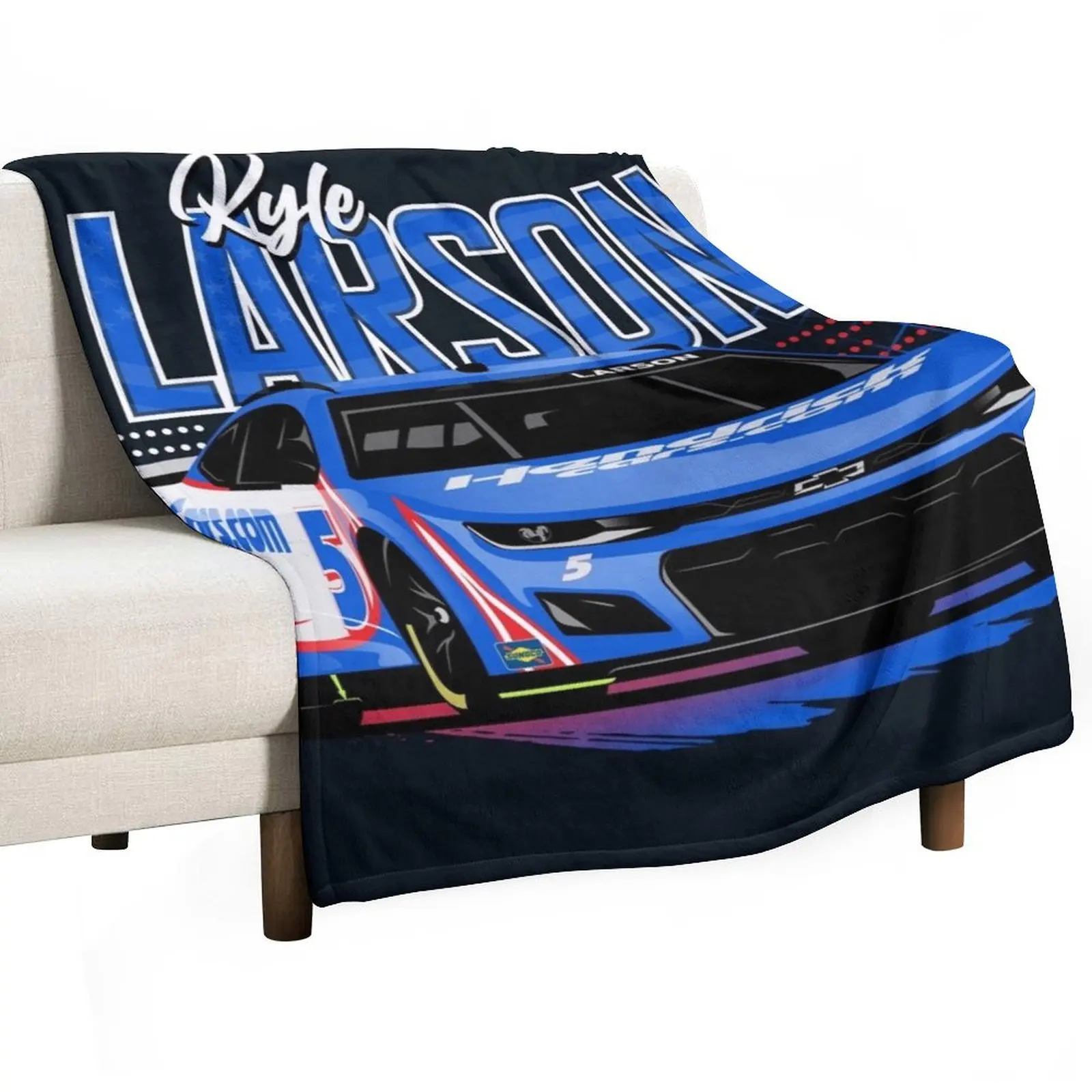 Kyle Larson 2022 Nascar Throw Blanket Extra Large Throw Softest christmas gifts Decorative Sofas Blankets