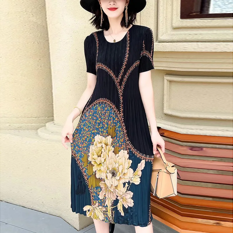 

Skirt women's summer 2025 new high-end pleated bud skirt loose and thin dress women clothing long dress