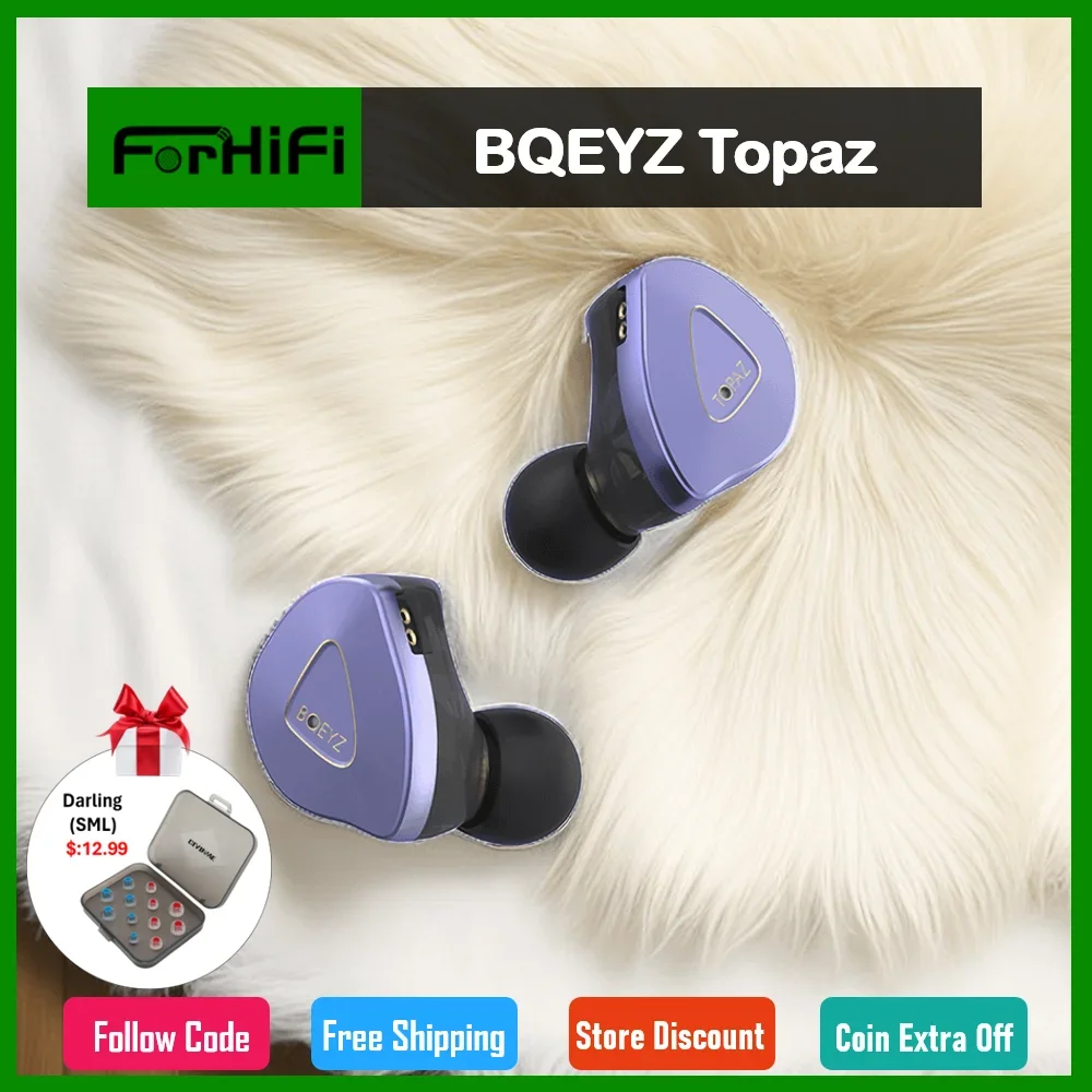 

BQEYZ Topaz In Ear Monitor Dynamic Piezoelectronic Drivers Earphone with Replaceable 0.78 Upgrade Cable