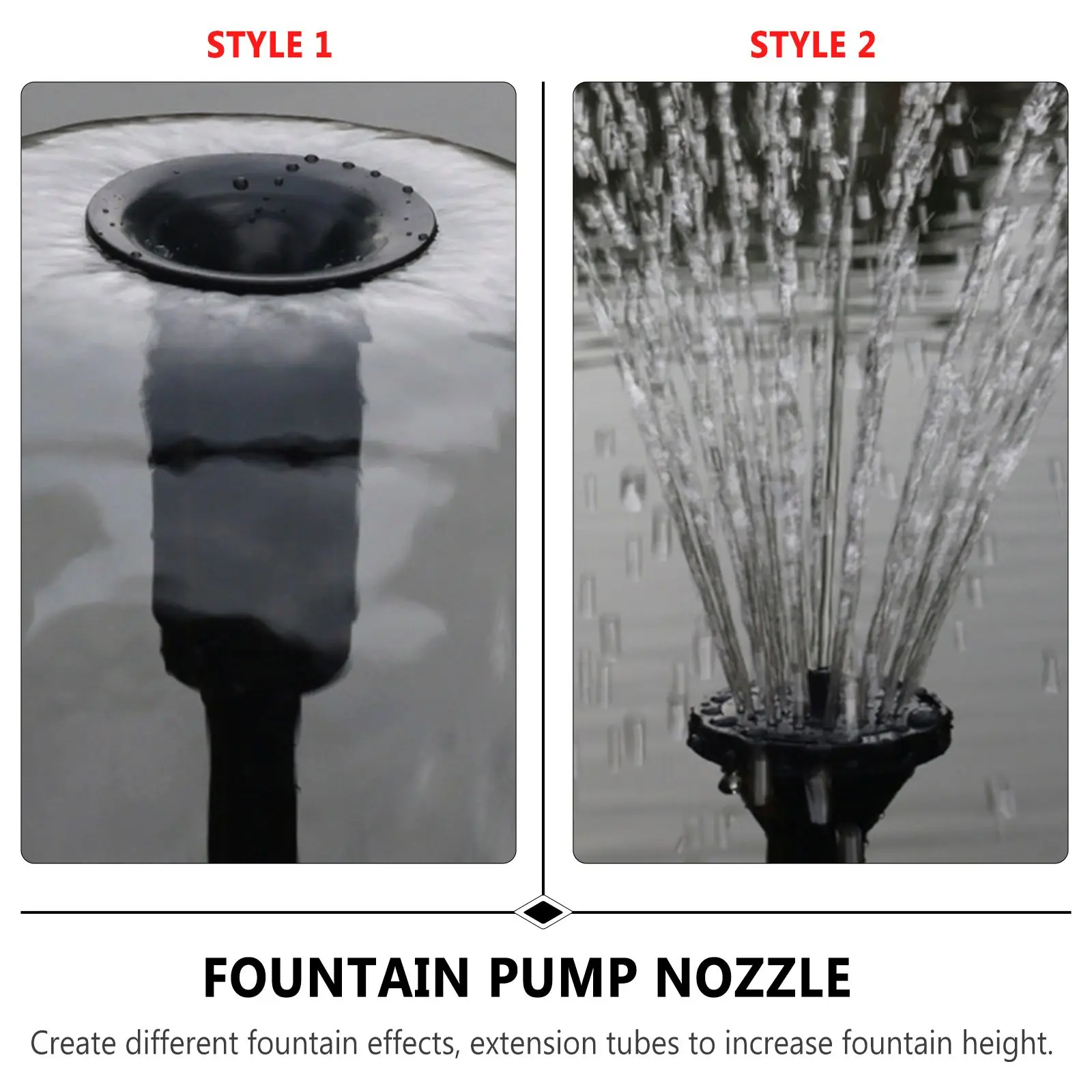 8 Pcs Mushroom Spray Head Nozzle Fountain Pump Sprayer Submersible Pond Kit Extension Tube Aquarium Fish Tank Garden Pool