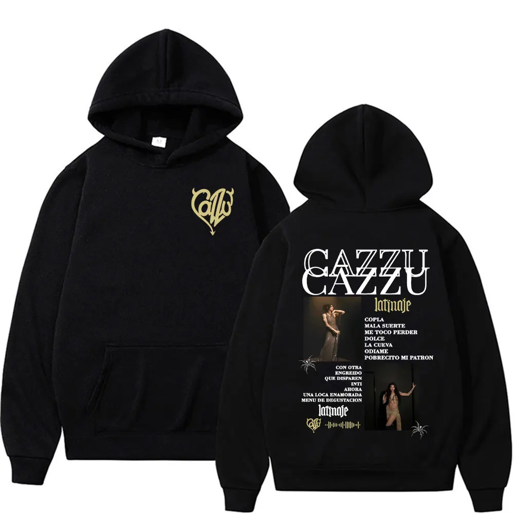 

Худи Cazzu Latinaje Album Tour 2026: Мужские и женские толстовки, модные повседневные флисовые пуловеры с длинным рукавом