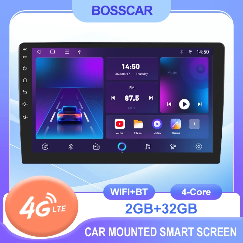 

BOSSCAR 7"/9"/10" Universal Car Radio Android For Toyota VW Kia Nissan Honda Ford Multimedia Player Carplay 4G NET GPS 4core