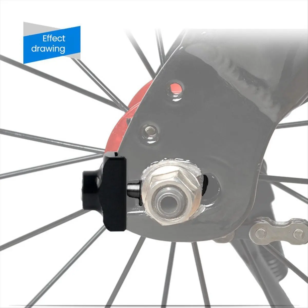 A20I Aluminum Alloy Chain Regulator for Folding Bicycle Chain Tightener is Suitable for Folding Bicycle Zipper. Black