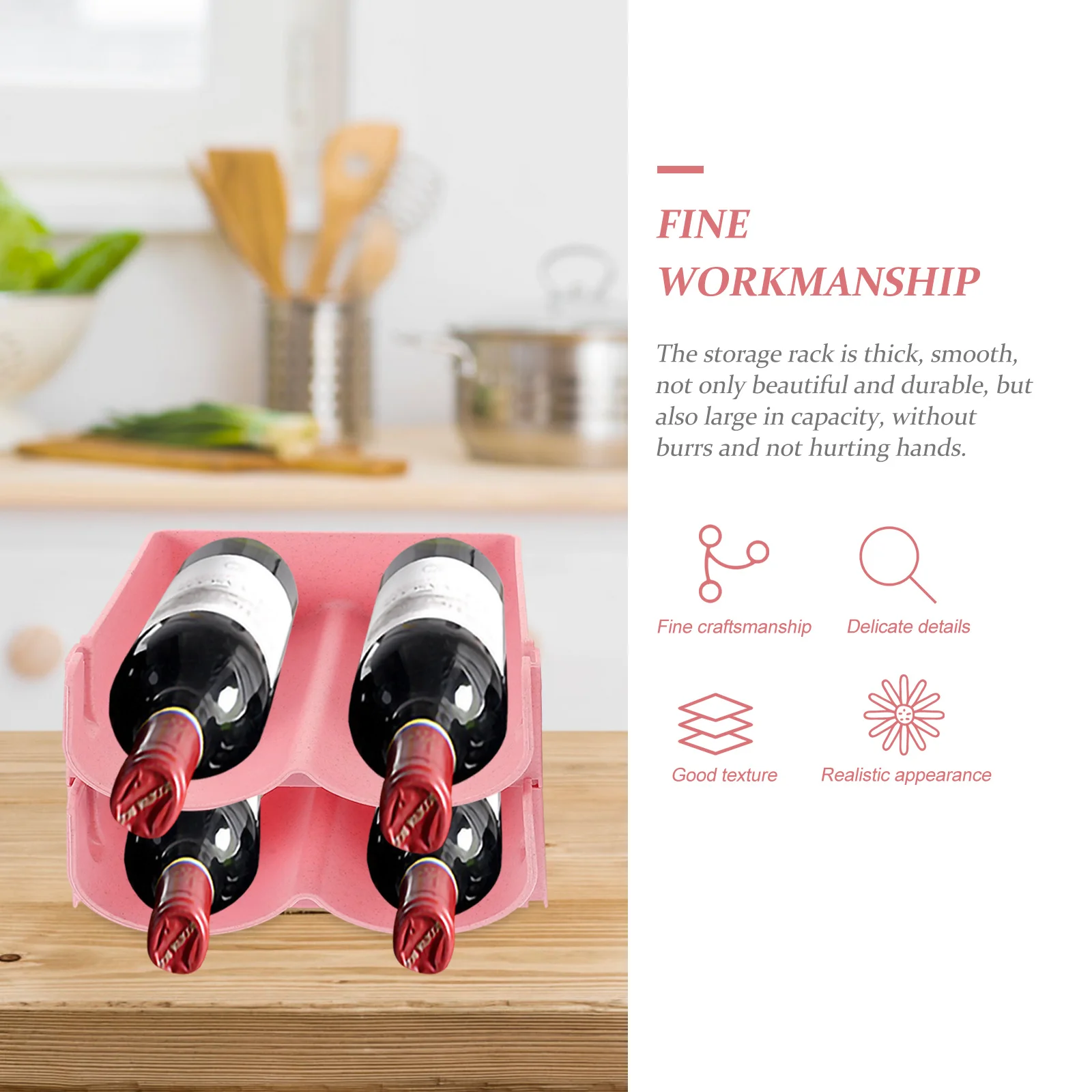 

4Pcs Stackable Refrigerator Organizer Wine Can Holder Space Saving Storage Rack for Soda Beer Drinks Wine Bottle Holder