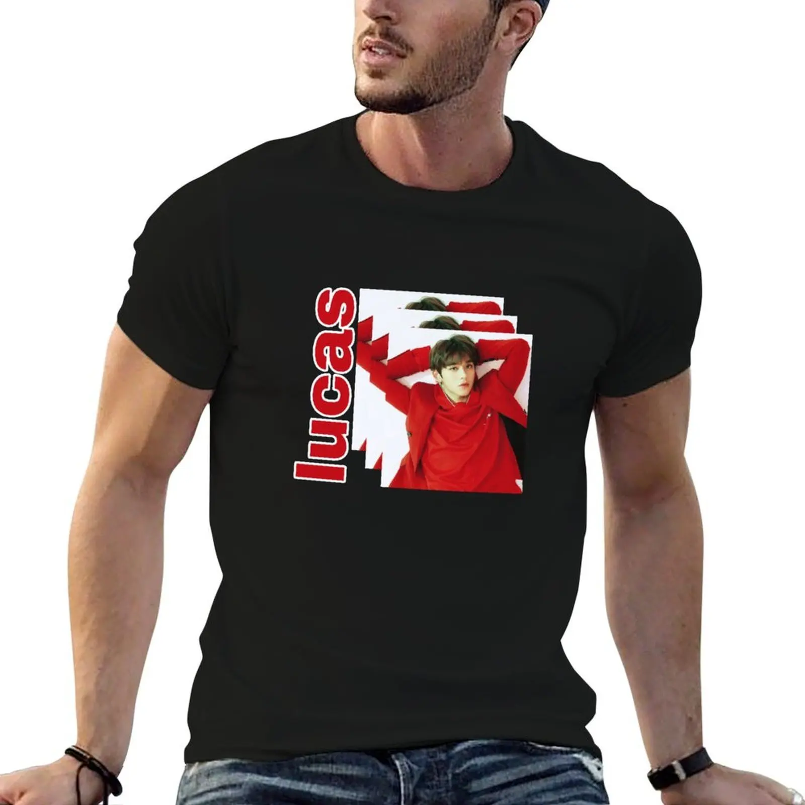 

retro lucas T-Shirt black cotton t-shirt plain for man package t shirts for man pack cotton g man t shirts for men T-shirt