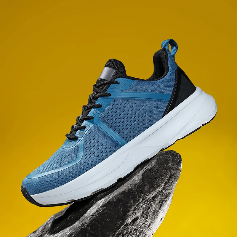 

Men's Comfortable Breathable Wide Foot Base Lace-Up Sports Shoes for Daily Work And Running Lightweight Elastic Shoe Sole