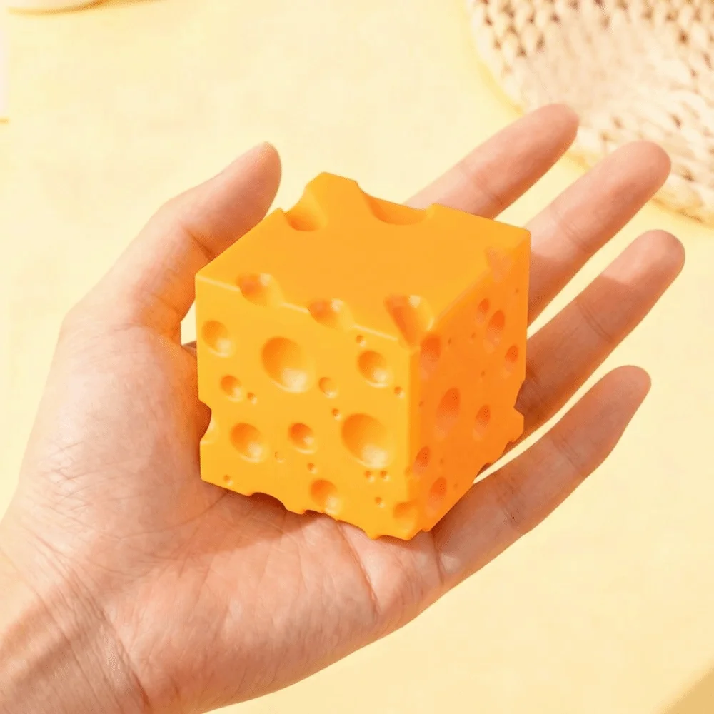 Soft Texture Cheese Squishy Extra Large Size Fast Rebound Cheese Fidget Shapeable Venting Ball Cheese Squeeze Home Decor