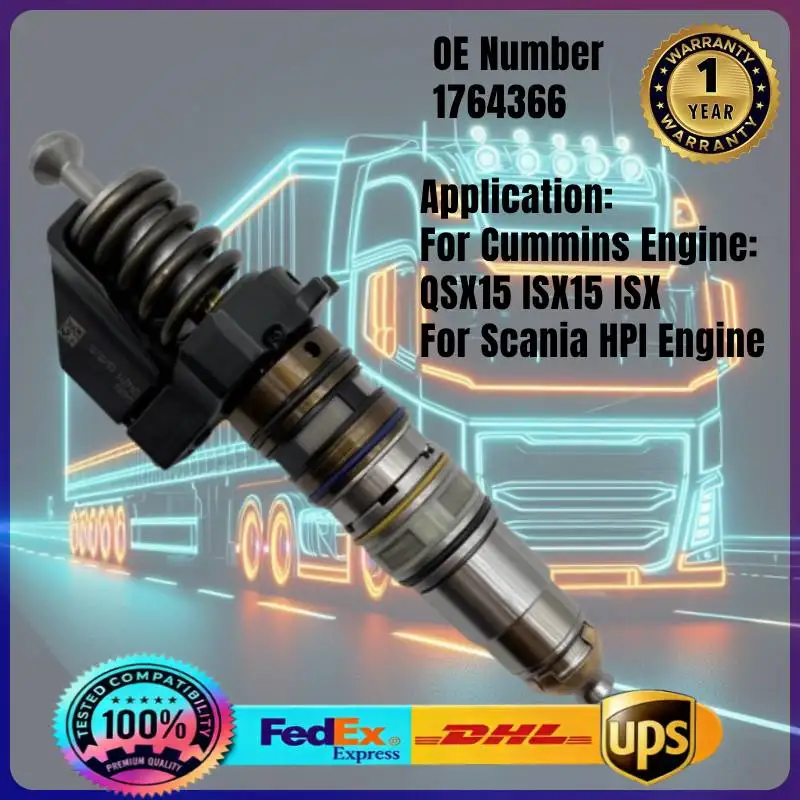 

Топливная форсунка Common Rail 1764366 для дизельных двигателей Cummins QSX15, ISX15, ISX, Scania HPI