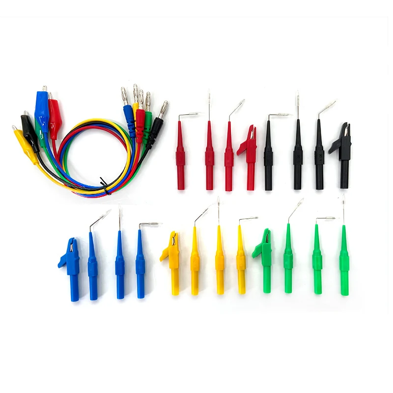 멀티 미터 교체 바늘 프로브 테스트 세트 바나나 플러그-피쉬 클립 자동 수리 멀티 미터 펜 엑스트라 파인 엘보