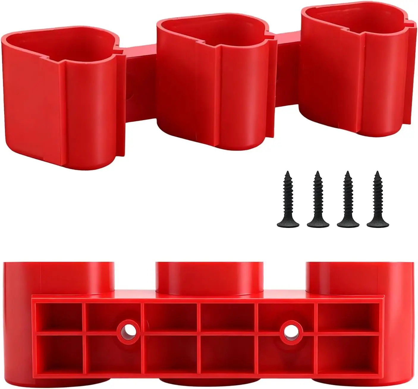 1/2 Wall-mounted Battery Holder, Warehouse Battery Storage and Protection for Milwaukee/Makita/Bosch 10.8V 12V Batteries