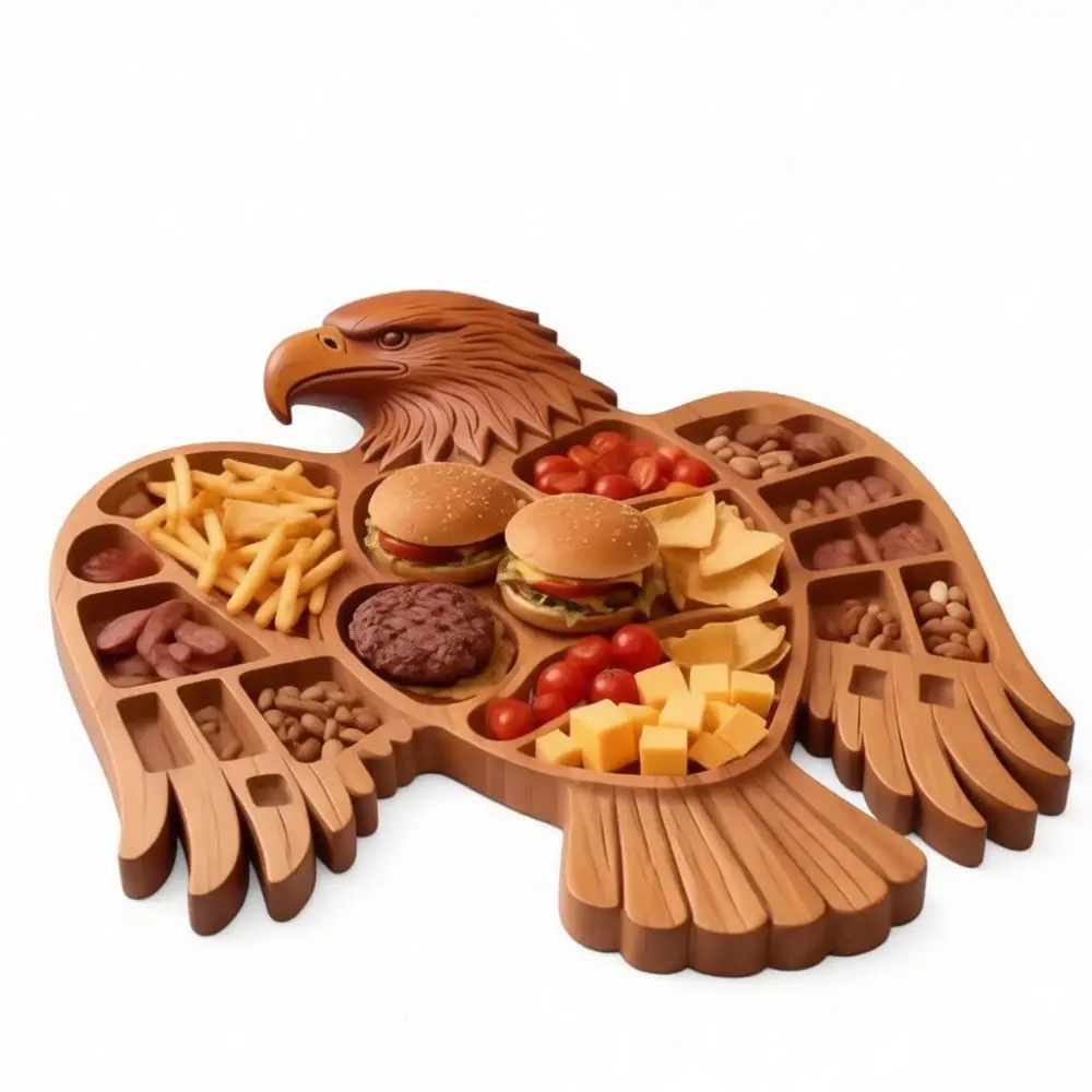 Dog Shaped Food Serving Platter Wooden Charcuterie Board Snack Tray Decorative Kitchenware For Party Table Display