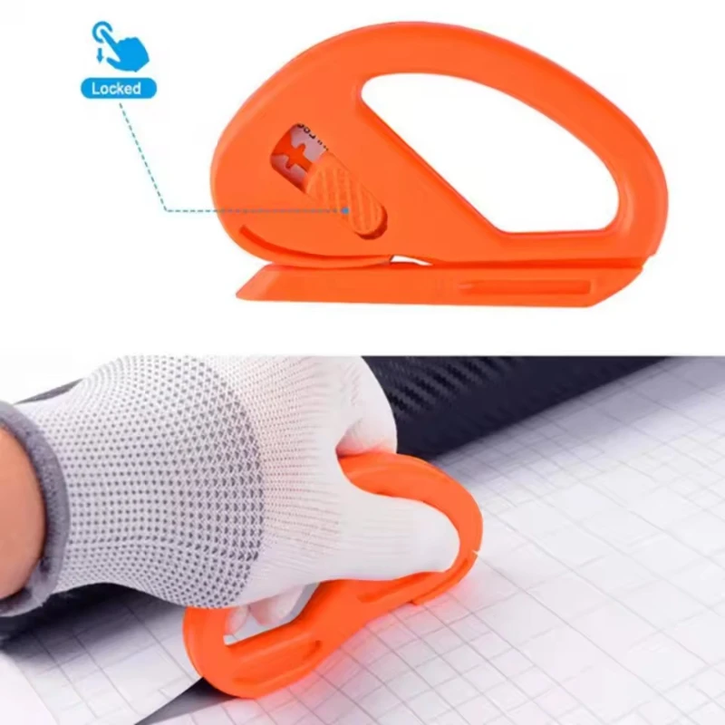 For Perfect Cuts: Easy-Glide Wrapping Paper Cutter (Safe Razor Blade Design) Suitable for Gift Wrap Crafts & Office Use