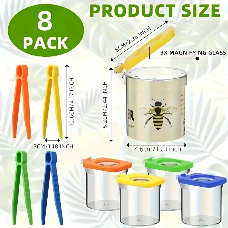 8pcs/set Insect Observation Kit with Tweezers, Insect Catcher, and Insect Collection Box, Science and Nature Exploration Set