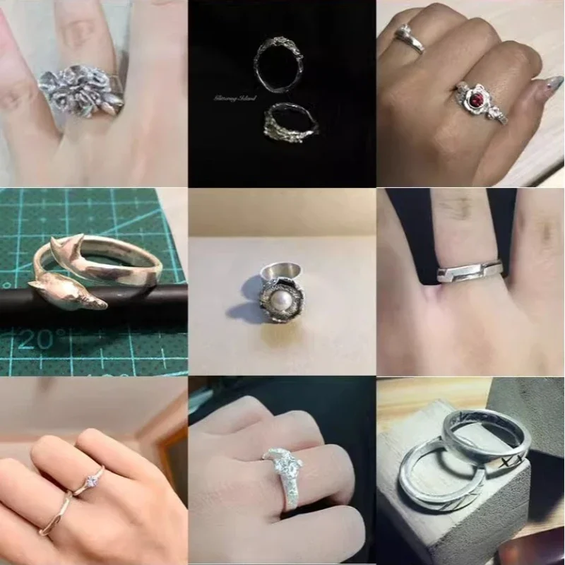 

999 Pure Silver Clay Jewelry Making Material Bag DIY Creative Modeling Couple Rings/necklace Pendant Complete Set of Materials
