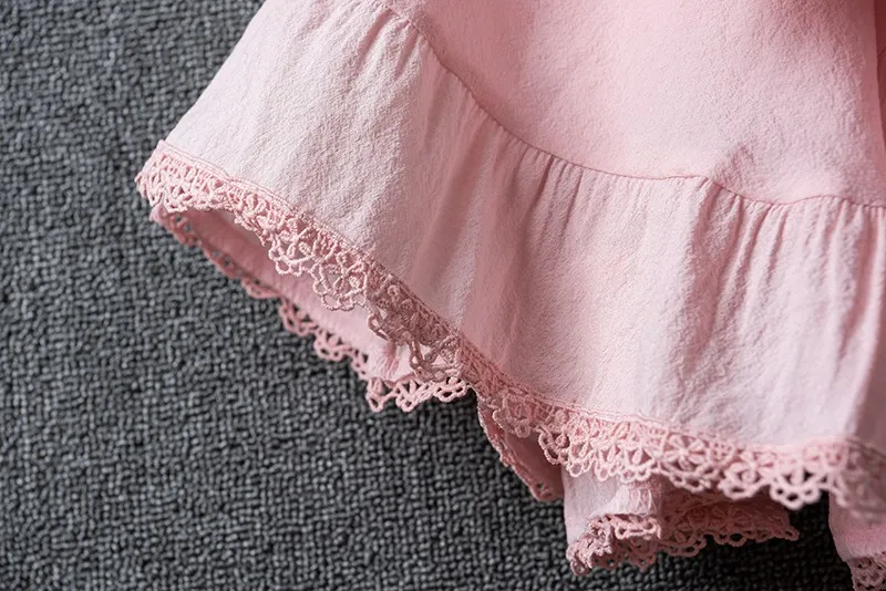 Summer Irregular Lace Round Cotton Linen Mini Skirt, High Waist Short Skirts For Women 2025