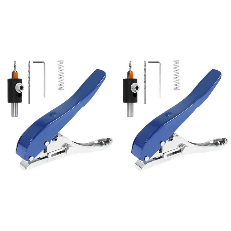 

ABUN-2X Manual Edge Band Puncher Plier 8Mm Hole Card Punching Tool For Plastic Sheet Photo Paper PVC ABS Opener