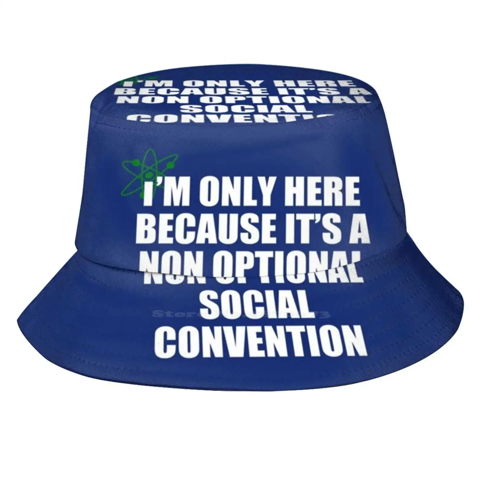 Non Optional Social Convention Korean Ladies Outdoor Sun Hat Bucket Cap Sheldon Cooper The Theory Science Funny Geek Nerd