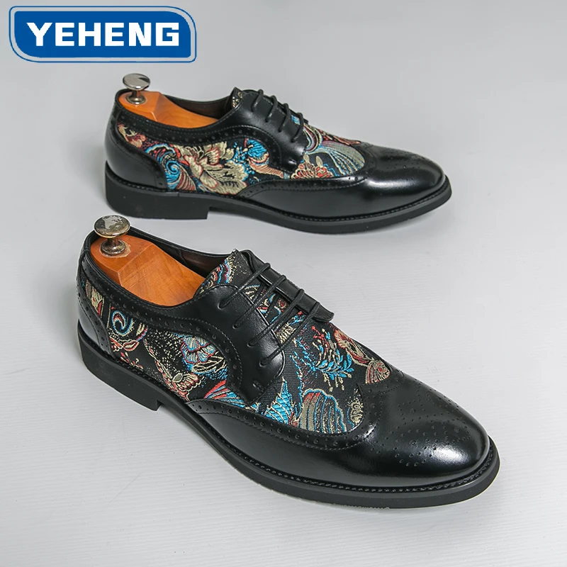 brand-fashion-men's-shoes-chinese-style-embroidered-oxford-shoes-lace-up-business-leather-shoe-wedding-low-heeled-casual-shoes