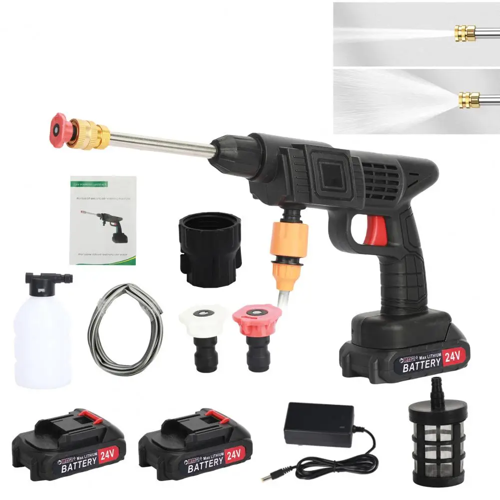 Cordless Power Washer Multifunction Nozzle Battery-powered Copper Motor 24V Pressure Washer Kit for Car