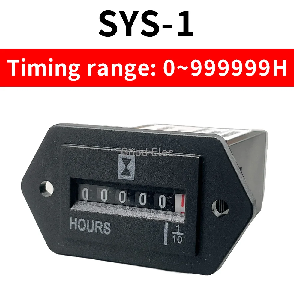 1PCS SYS-1 AC100-250V DC12-36V 6-80 AC-DC universal Electromechanical Hour Meter Counter