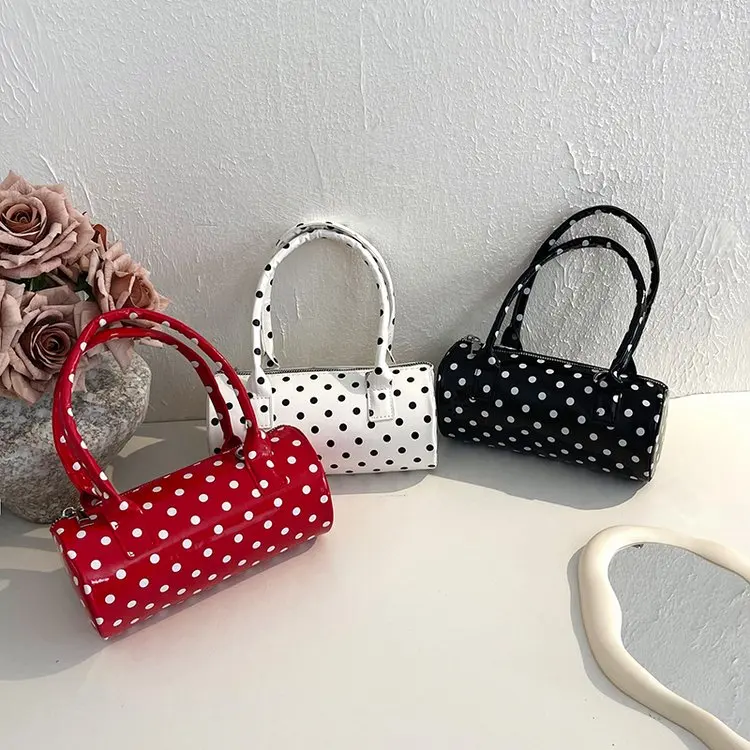  Polka Dot Crossbody Bag Women's Stylish Versatile Handbag round Cylinder Bag Sweet College Style Summer 2026
