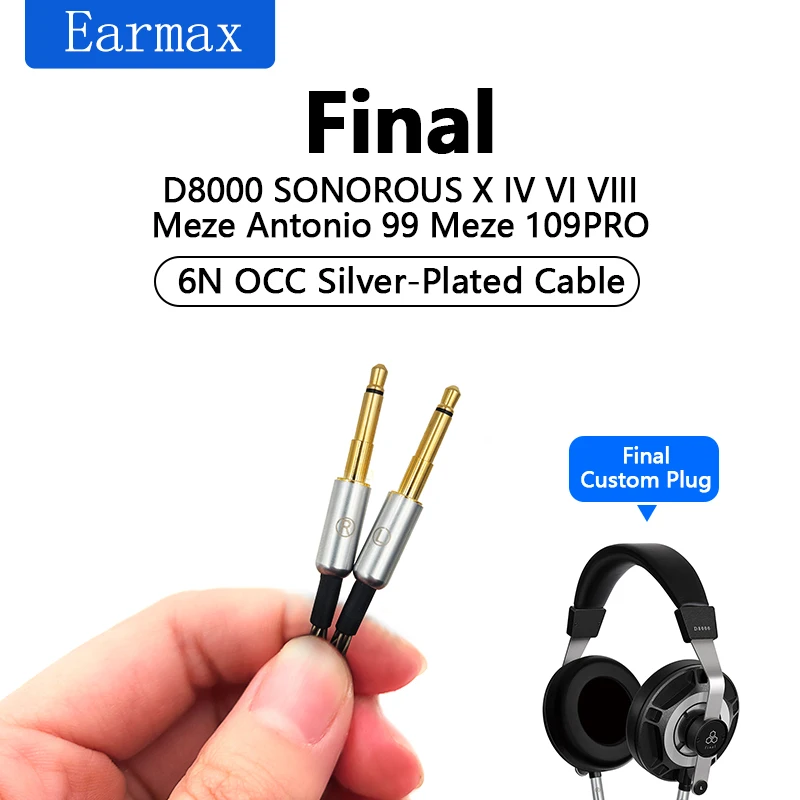 Imagem -03 - Auriculares 16 Core 2.5 mm 4.4 mm Balanced Upgrade For Final D8000 Meze o 99 109pro Sonorous x iv