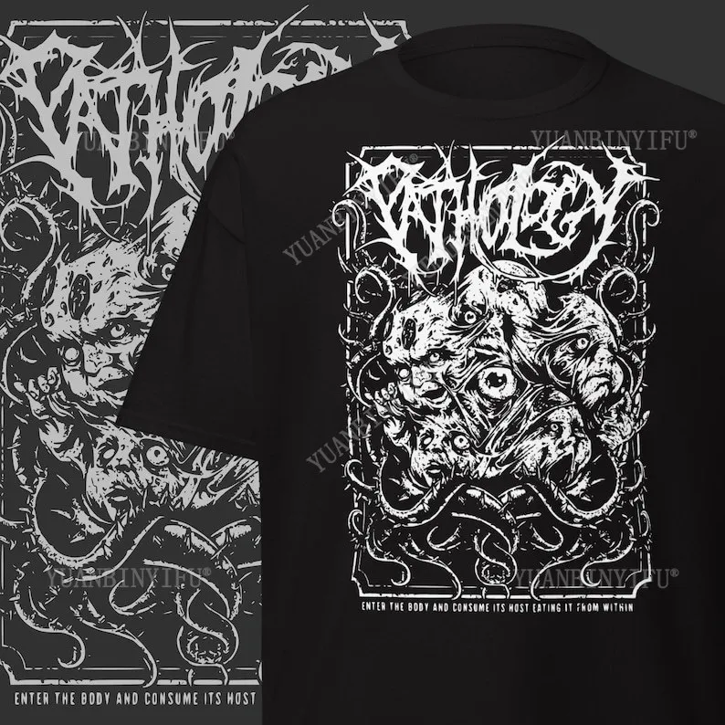 

Футболка с группой патологии, одежда в стиле хэви-метал, группа Goregrind, Мерч, рок-мода, фанаты рок-музыки, подарки, уличная одежда, футболки с коротким рукавом