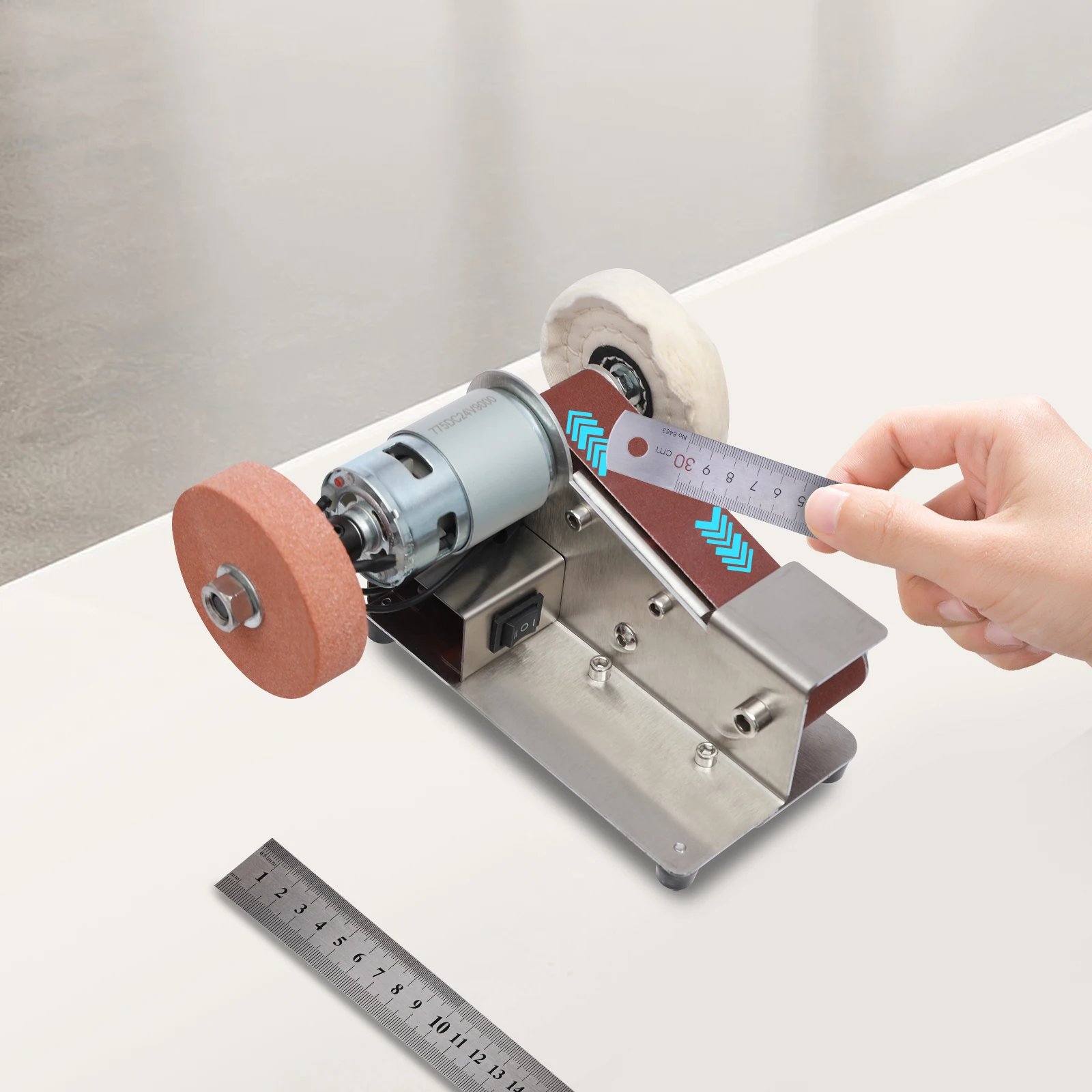 Electric Belt Sander, Small Belt Sander, 7-Stage Adjustable Polisher