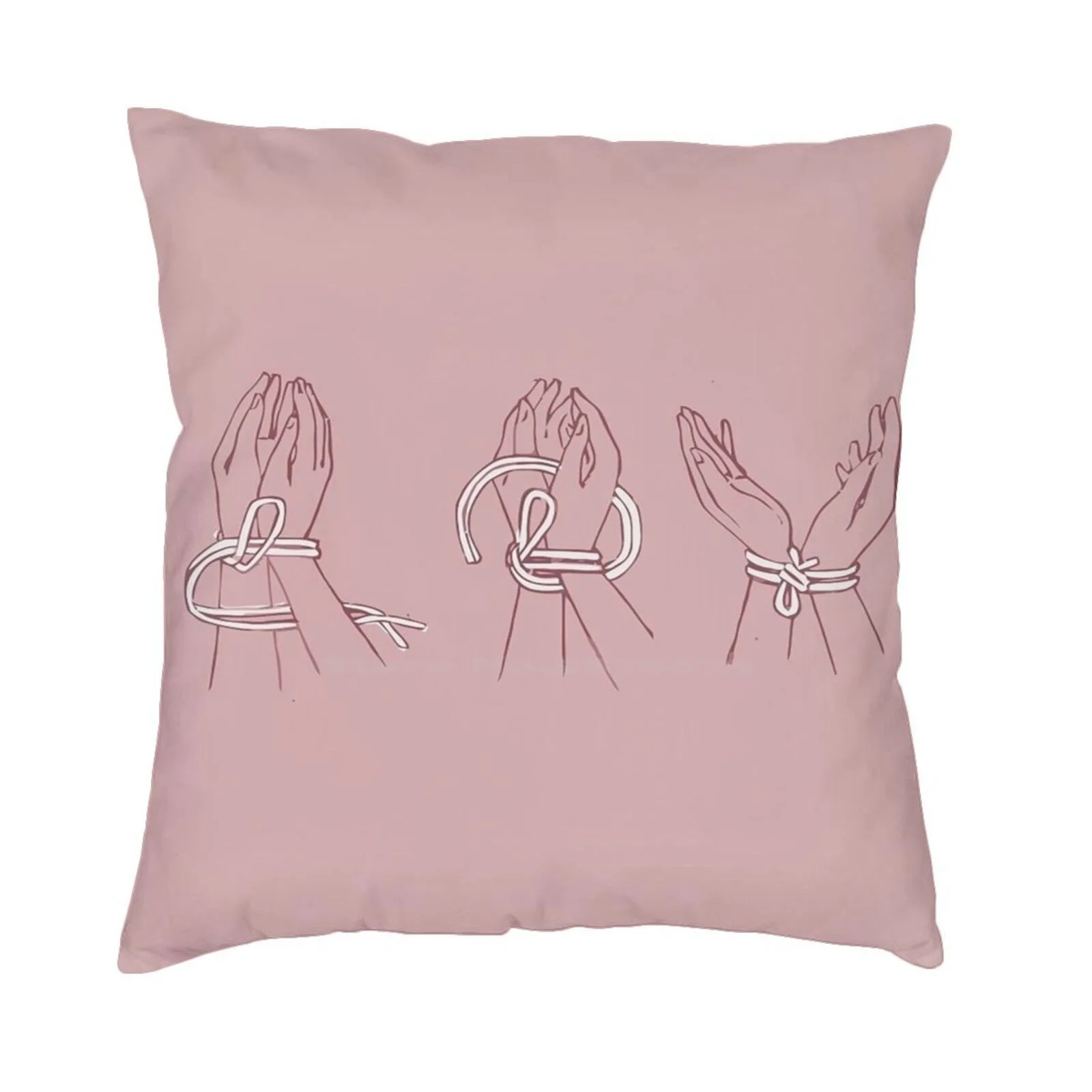 Shibari Hands Pillow Cover Hug Pillowcase Shibari Hands Ropes Tied Kinkajou Bondage Fetiche Bdsm