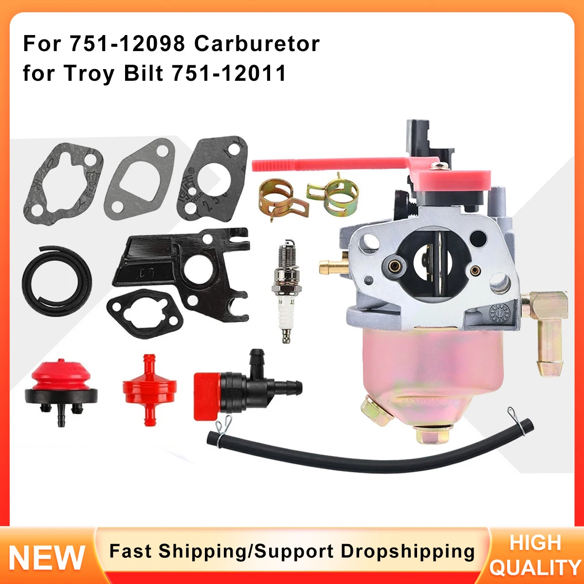 

Replacement Carburetor for Troy-Bilt Snow Blower - 751-12098 Fits 751-12011 HY-165J 265-ju-11