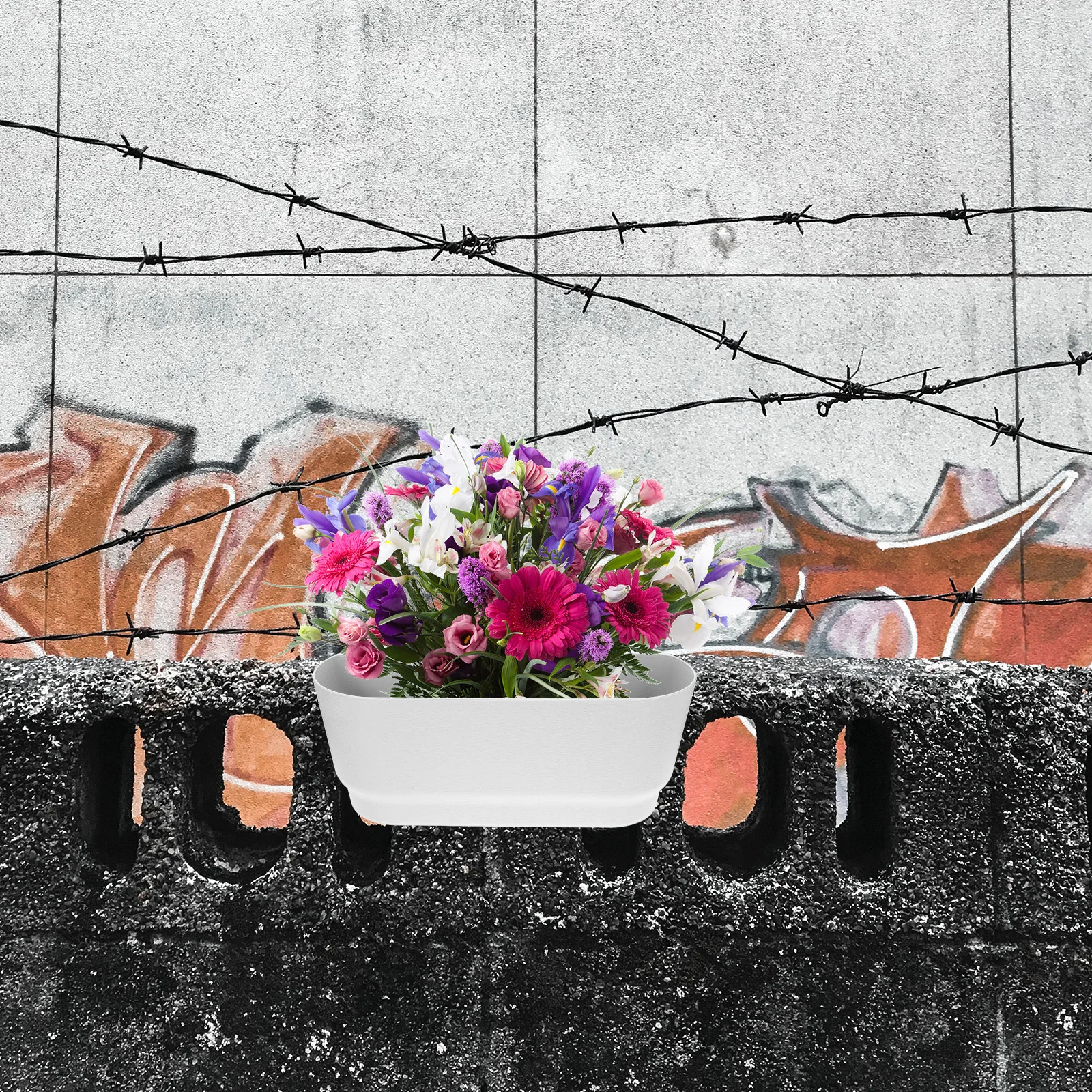 

Succulent Plant For Balcony Railing Railing Planter Container Planter Outdoor Garden Hanging Flower Holder Yard Indoor Decor Use