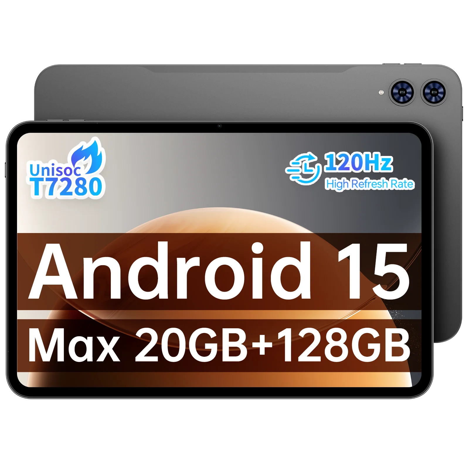 Планшет Teclast T65 13,4 дюйма, 2K, 120 Гц, Dsiplay Unisoc T7280, восьмиядерный процессор, макс. 20 ГБ ОЗУ, 128 ГБ ПЗУ, 8000 мАч, аккумулятор, планшеты Android 15 Lte