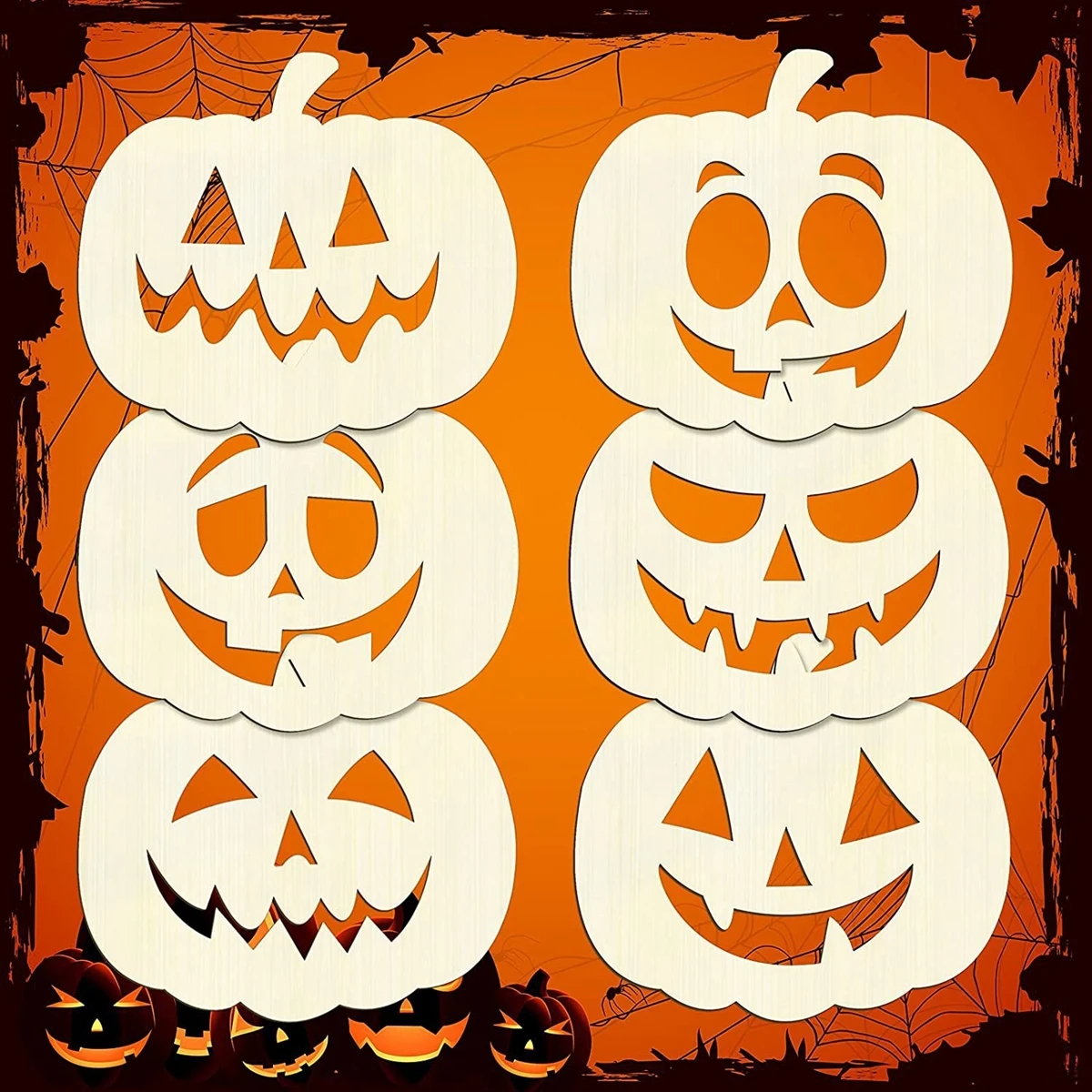 6 pz/set zucca in legno artigianato appeso divertente ornamento di zucca per la festa di Halloween decorazioni per la tavola di casa bambini regali