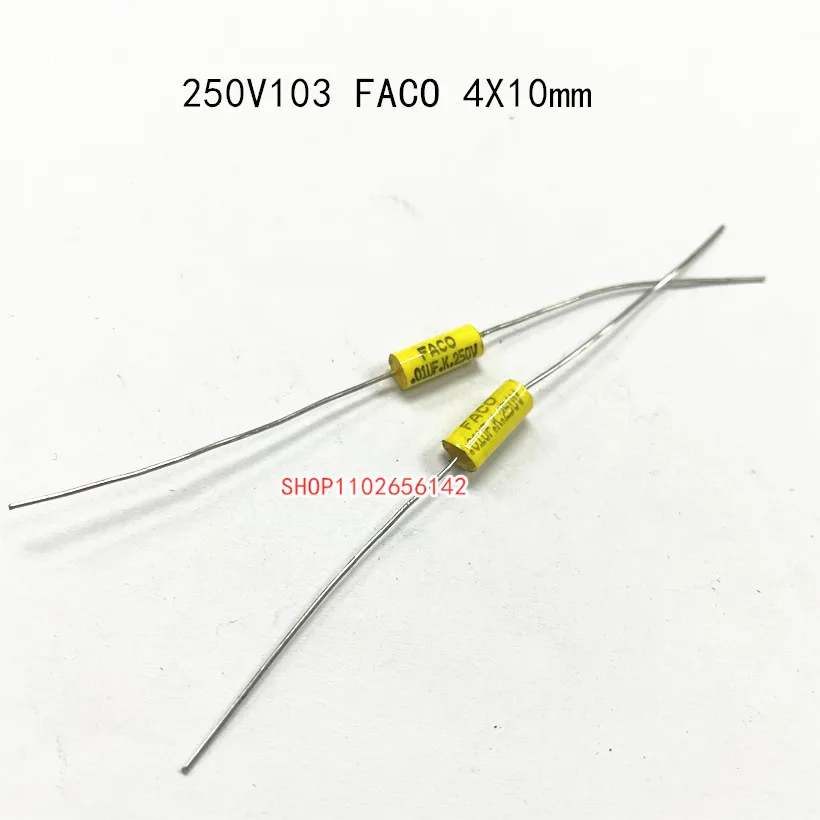 5PCS 250V0.01uF 0.1uF Copper feet Axial Poleless coupled polypropylene film capacitor 250V 103K 104 100NF 0.01UF 0.1UF 250V MET