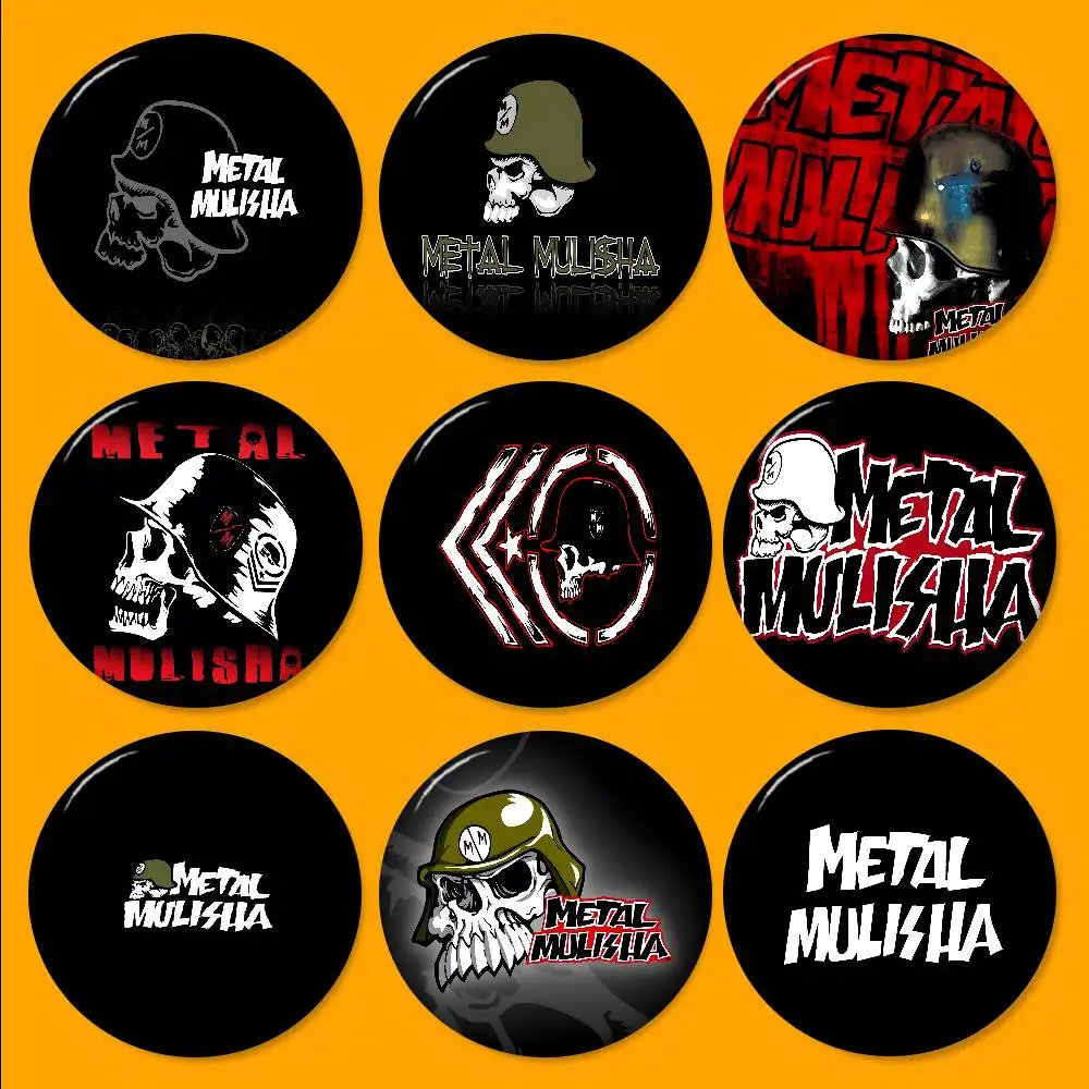 M-Metal M-Mulisha 32/44/58MM Customizable Button Pins Cute Funny Creative Badge Jewelry Decor Gifts for Friends