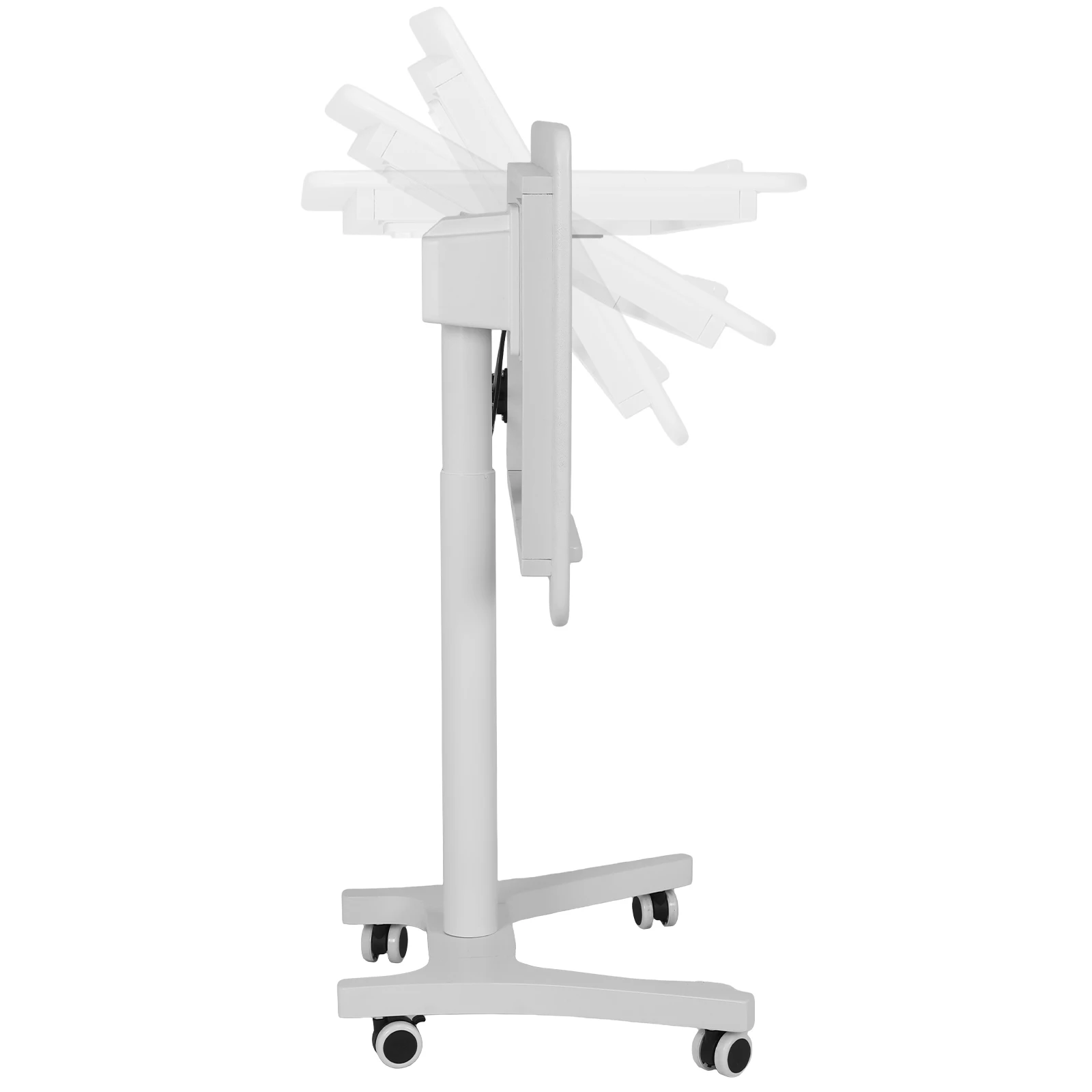 Mobile Sit Stand Desk Height Adjustable Computer Desk with Wheels Lifting Computer Desk Folding Mobile Home Office Laptop Table