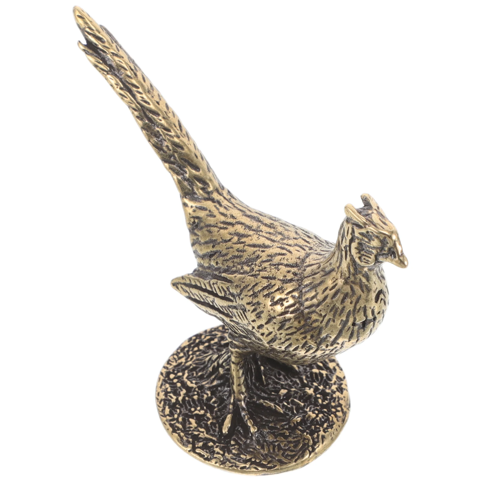 

Brass Animal Ornaments Lifelike Pheasant Sculpture Mini Statue For Desk Home Office Garden Decor Feng Shui Accent