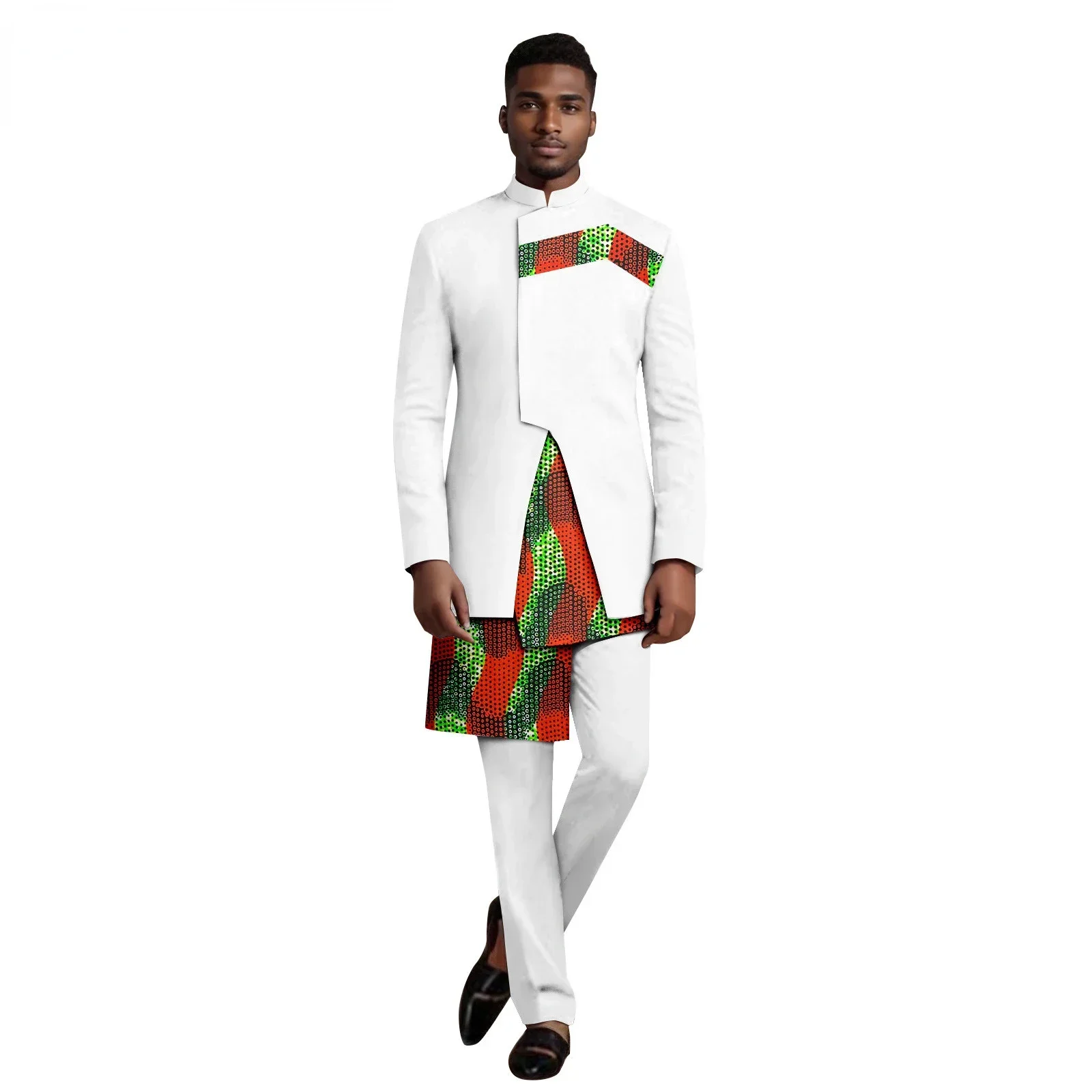 

2024 New Fashion Selling African National Printing Batik Cotton Men's Casual Two-piece Sina Best Man Dress (top + Pants)