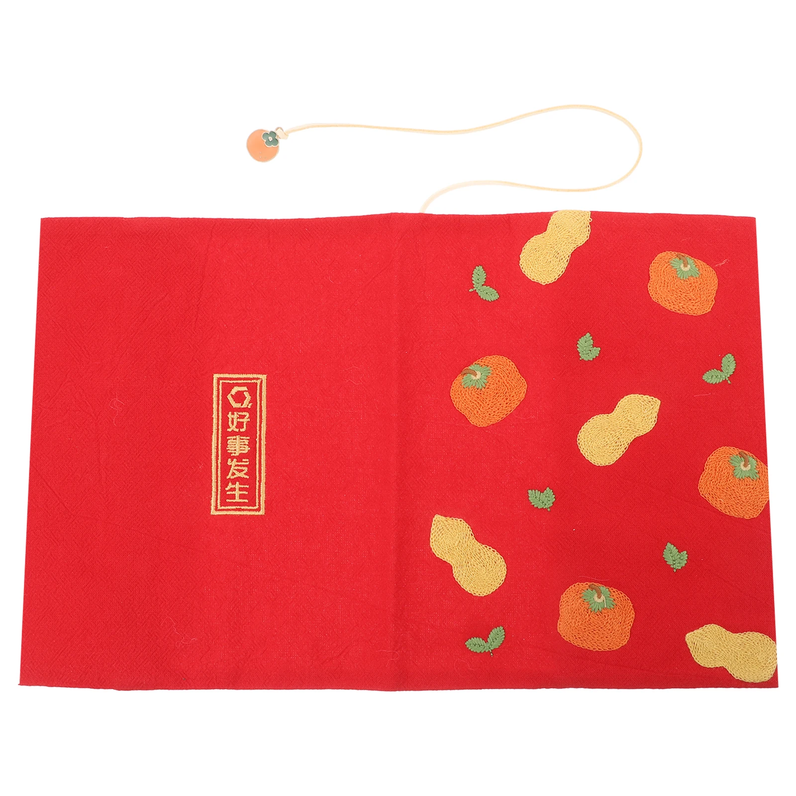 A5 Book Sleeve Adjustable Orange Pendant Soft Cloth Notebook Cover Hardcover Journal Diary Book Protector Padded Cover