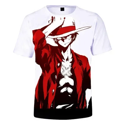 Boys One Piece Anime T-Shirt Summer Sanji Vinsmoke Print Breathable Cotton Short Sleeve Sports Tops Running Playing