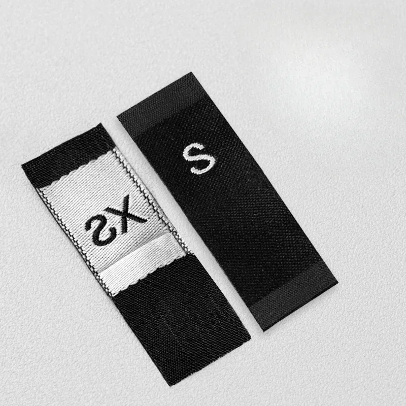 300 Pcs High-density Size Label Small Black White General  Mark English Letters Code Tags Pants T-shirt Collar Labels Code Mark