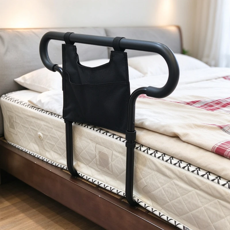 Aluminum Black Bedside Assist Rail Elderly Stand Up Handle Pregnancy Guardrail Senior Safety and Home Daily Useful Pack Set
