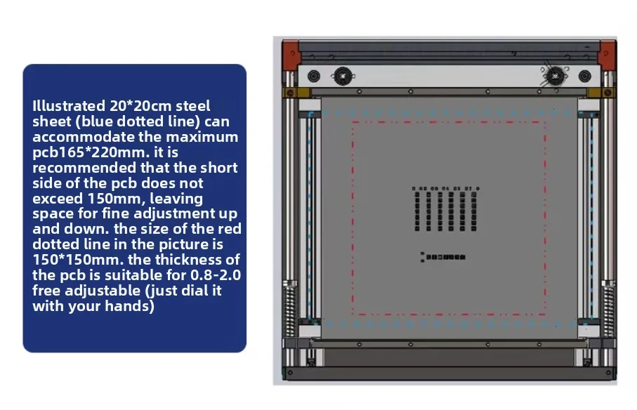 100*100mm SMT Steel Mesh Solder Steel Sheet PCB Solder Paste Printing Manual Micro Screen Printing Machine Printing Table view 4