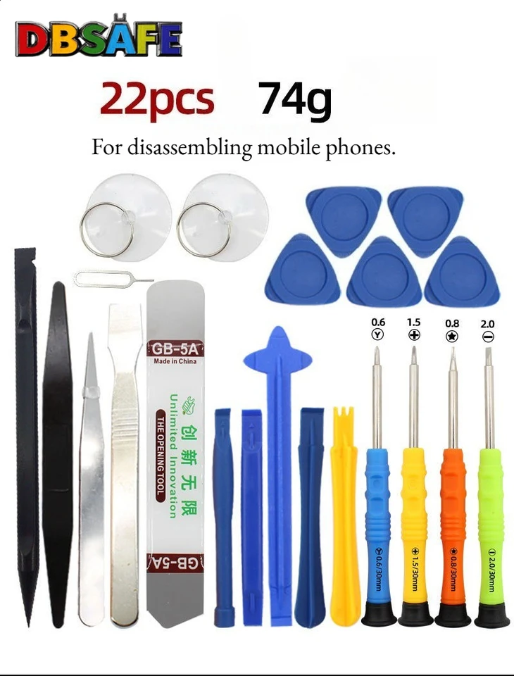 Kit de herramientas de reparación de teléfonos móviles 22 en 1 con destornillador antideslizante para iPhone 3