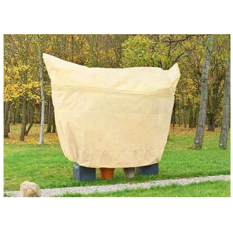 

T02C!1 PCS Plant Cold Protection Cover Non-Woven Fabric Cover Beige-Yellow Plant Winter Frost Prevention Antifreeze Cover