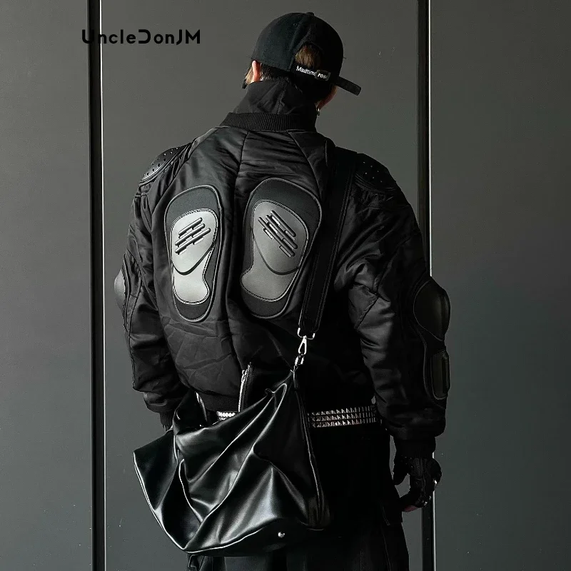 Uncledonjm Heavy Industry Armor Locomotive Baseball Jacket Men's Silhouette Puffer Jacket