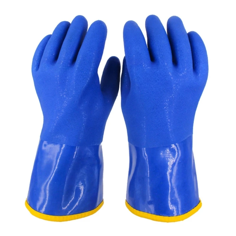 Rubber Double Coated Warm Thermal Grip Safety Work Gloves Winter Gardening Dropship