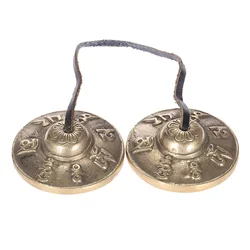 2.6in/6.5cm Handcrafted Tibetan Meditation Tingsha Cymbal Bell with Buddhist Lucky Symbols